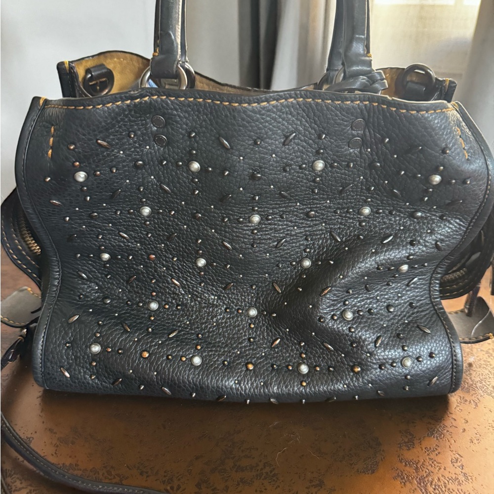 Coach Black Studded Shoulder Bag
